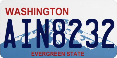 WA license plate AIN8232