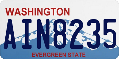 WA license plate AIN8235