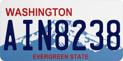 WA license plate AIN8238