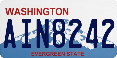 WA license plate AIN8242