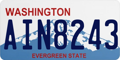 WA license plate AIN8243
