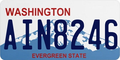 WA license plate AIN8246