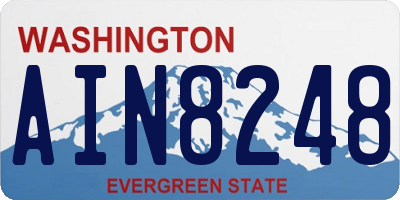 WA license plate AIN8248