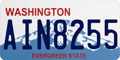 WA license plate AIN8255
