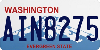WA license plate AIN8275