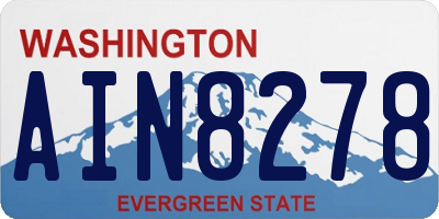 WA license plate AIN8278