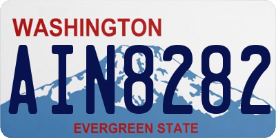 WA license plate AIN8282