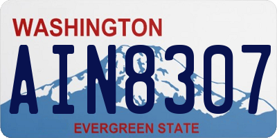 WA license plate AIN8307