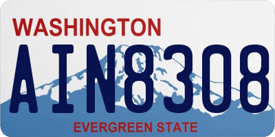 WA license plate AIN8308