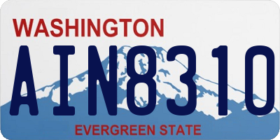 WA license plate AIN8310