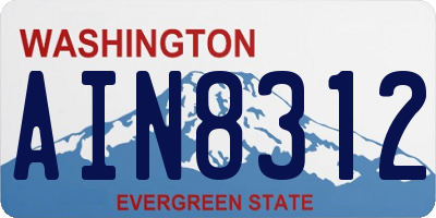 WA license plate AIN8312