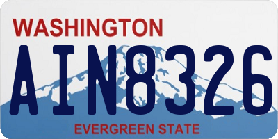 WA license plate AIN8326