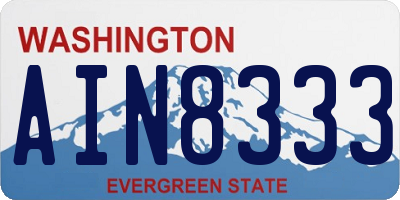 WA license plate AIN8333