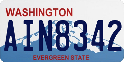 WA license plate AIN8342