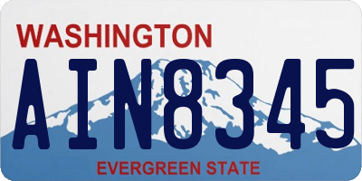 WA license plate AIN8345