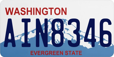 WA license plate AIN8346