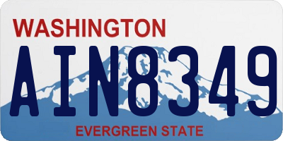 WA license plate AIN8349
