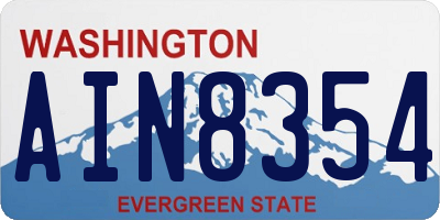 WA license plate AIN8354