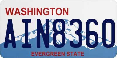 WA license plate AIN8360