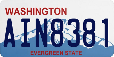 WA license plate AIN8381