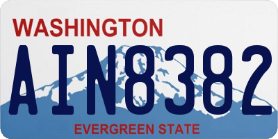 WA license plate AIN8382