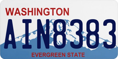 WA license plate AIN8383