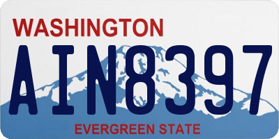 WA license plate AIN8397