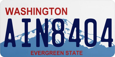 WA license plate AIN8404