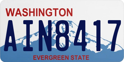 WA license plate AIN8417