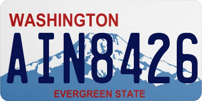 WA license plate AIN8426