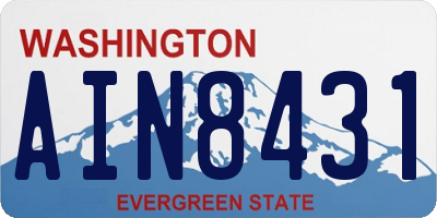 WA license plate AIN8431