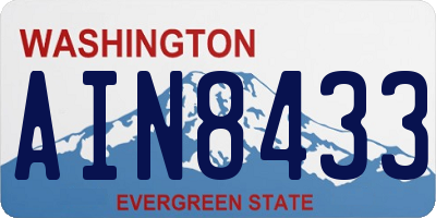 WA license plate AIN8433