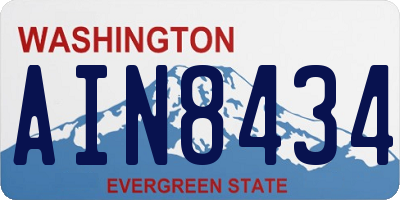 WA license plate AIN8434