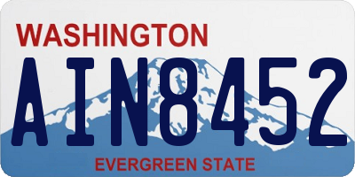 WA license plate AIN8452