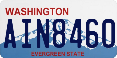 WA license plate AIN8460