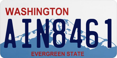 WA license plate AIN8461