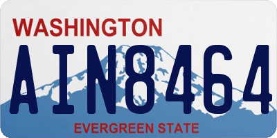 WA license plate AIN8464