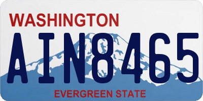 WA license plate AIN8465