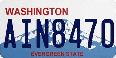 WA license plate AIN8470