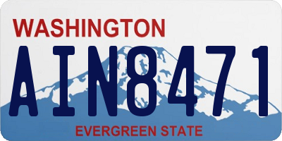 WA license plate AIN8471