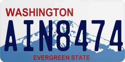 WA license plate AIN8474