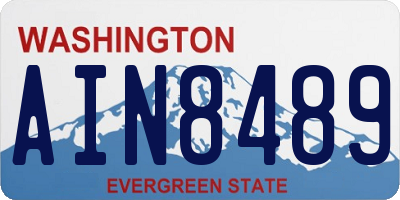 WA license plate AIN8489