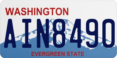 WA license plate AIN8490