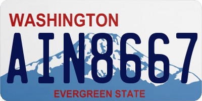 WA license plate AIN8667