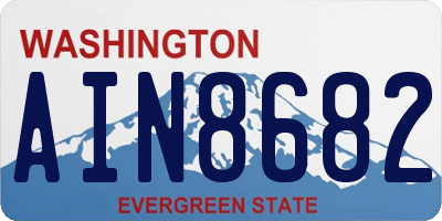 WA license plate AIN8682
