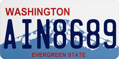 WA license plate AIN8689