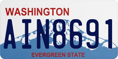 WA license plate AIN8691