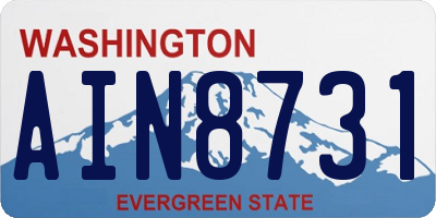 WA license plate AIN8731