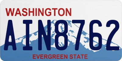 WA license plate AIN8762