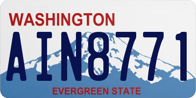 WA license plate AIN8771